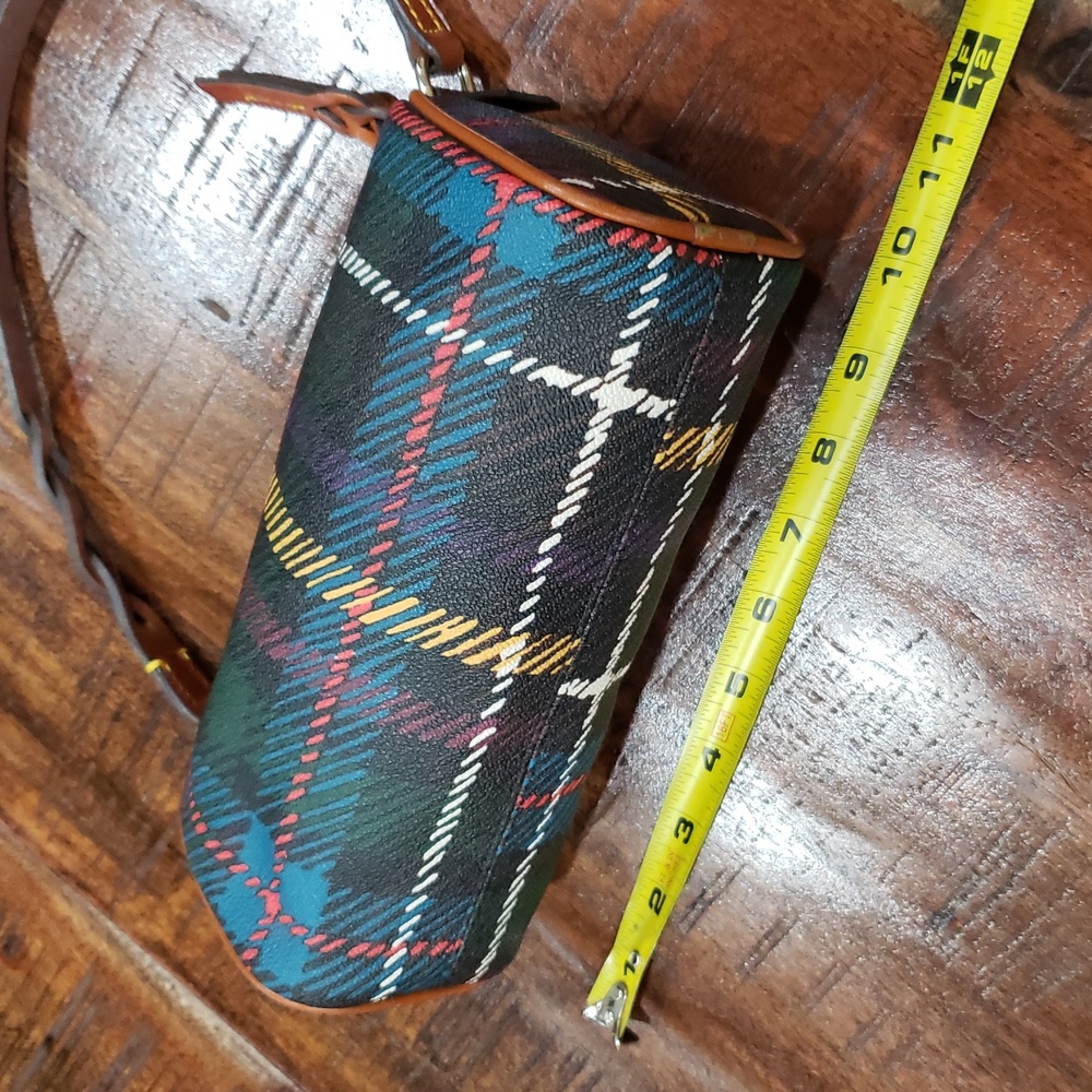 Dooney & Bourke Windsor Tartan Barrel Bag - Red, Green, Yellow - Picture 9 of 16